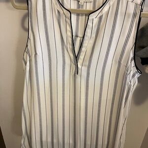 White blouse with black stripes